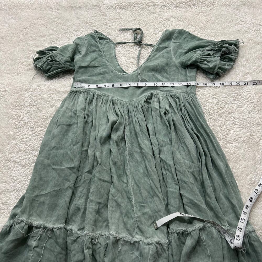 Sea Gypsies Womens Flare Dress in Jaidete Sage Green Sz XS Cottage Fairy Core - Picture 5 of 7